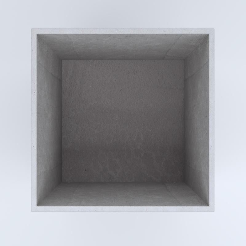 FIORIERE IN CEMENTO LISCE CUBO SENZA PIEDINI CM100X100X90H BIANCO