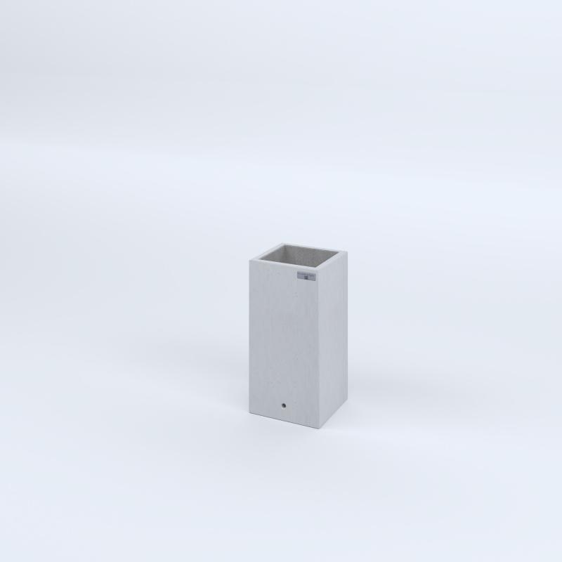FIORIERE IN CEMENTO LISCE CUBO SENZA PIEDINI CM25X25X50H BIANCO