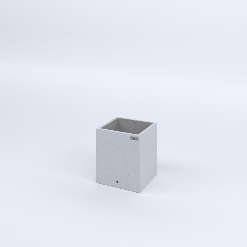 FIORIERE IN CEMENTO LISCE CUBO SENZA PIEDINI CM35X35X40H BIANCO