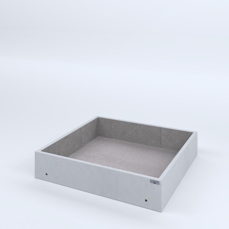 FIORIERE IN CEMENTO LISCE CUBO SENZA PIEDINI CM100X100X20H BIANCO