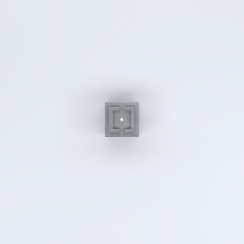 FIORIERE IN CEMENTO LISCE CUBO PIEDINI ACQUASTOP CM25X25X40H GRIGIO