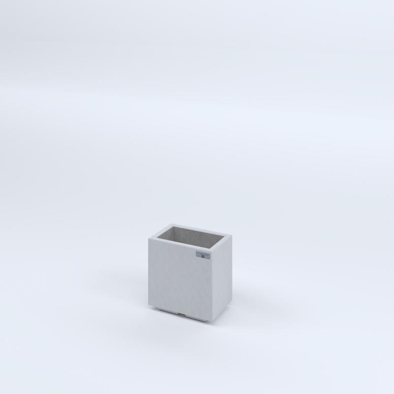 FIORIERE IN CEMENTO LISCE RETTANGOLARI PIEDINI ACQUASTOP CM30X20X30H BIANCO