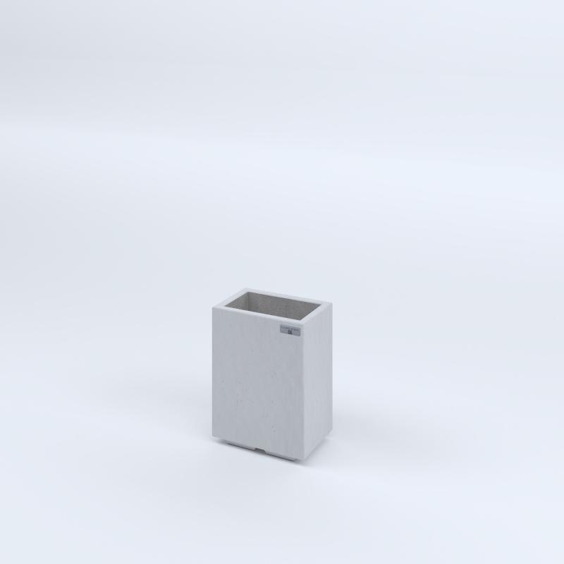 FIORIERE IN CEMENTO LISCE RETTANGOLARI PIEDINI ACQUASTOP CM30X20X40H BIANCO