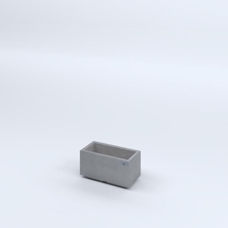 FIORIERE IN CEMENTO LISCE RETTANGOLARI PIEDINI ACQUASTOP CM40X20X20H GRIGIO