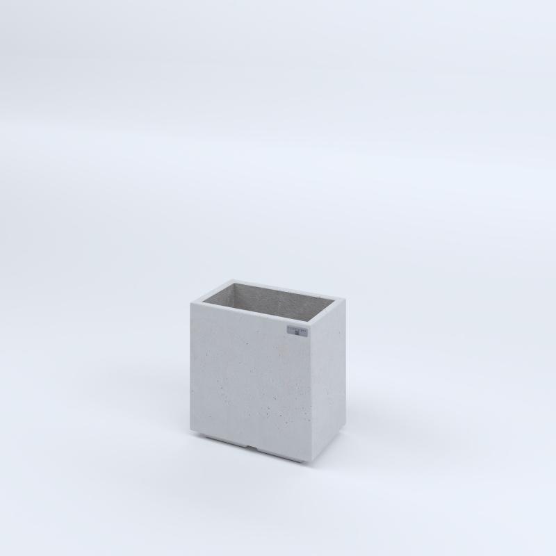 FIORIERE IN CEMENTO LISCE RETTANGOLARI PIEDINI ACQUASTOP CM40X25X40H BIANCO