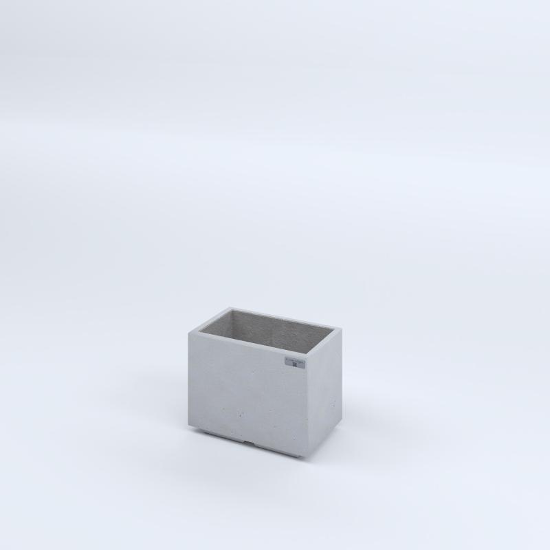 FIORIERE IN CEMENTO LISCE RETTANGOLARI PIEDINI ACQUASTOP CM40X25X30H BIANCO