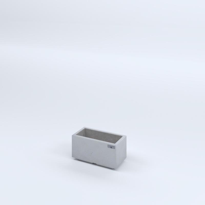 FIORIERE IN CEMENTO LISCE RETTANGOLARI PIEDINI ACQUASTOP CM40X20X20H BIANCO