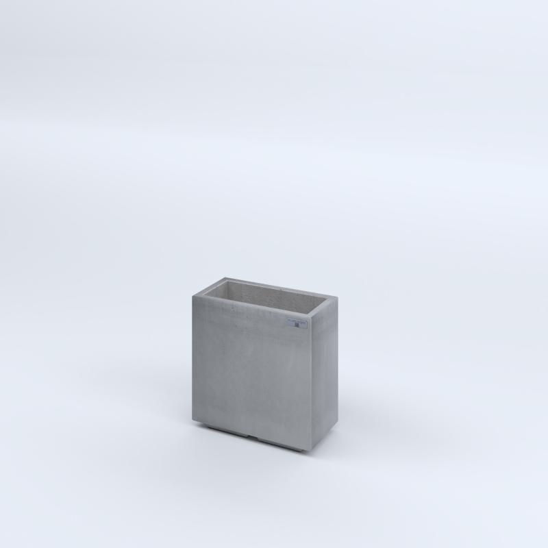 FIORIERE IN CEMENTO LISCE RETTANGOLARI PIEDINI ACQUASTOP CM40X20X40H GRIGIO