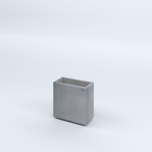 FIORIERE IN CEMENTO LISCE RETTANGOLARI PIEDINI ACQUASTOP CM40X20X40H GRIGIO