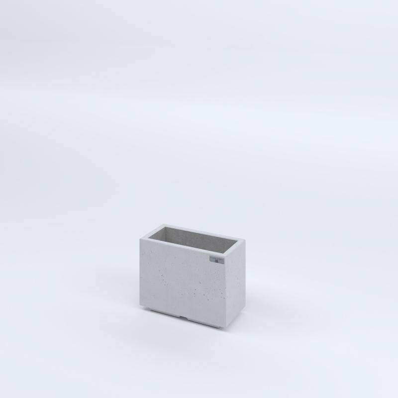 FIORIERE IN CEMENTO LISCE RETTANGOLARI PIEDINI ACQUASTOP CM40X20X30H BIANCO
