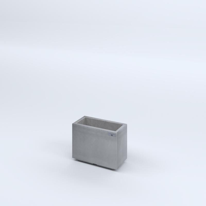 FIORIERE IN CEMENTO LISCE RETTANGOLARI PIEDINI ACQUASTOP CM40X20X30H GRIGIO