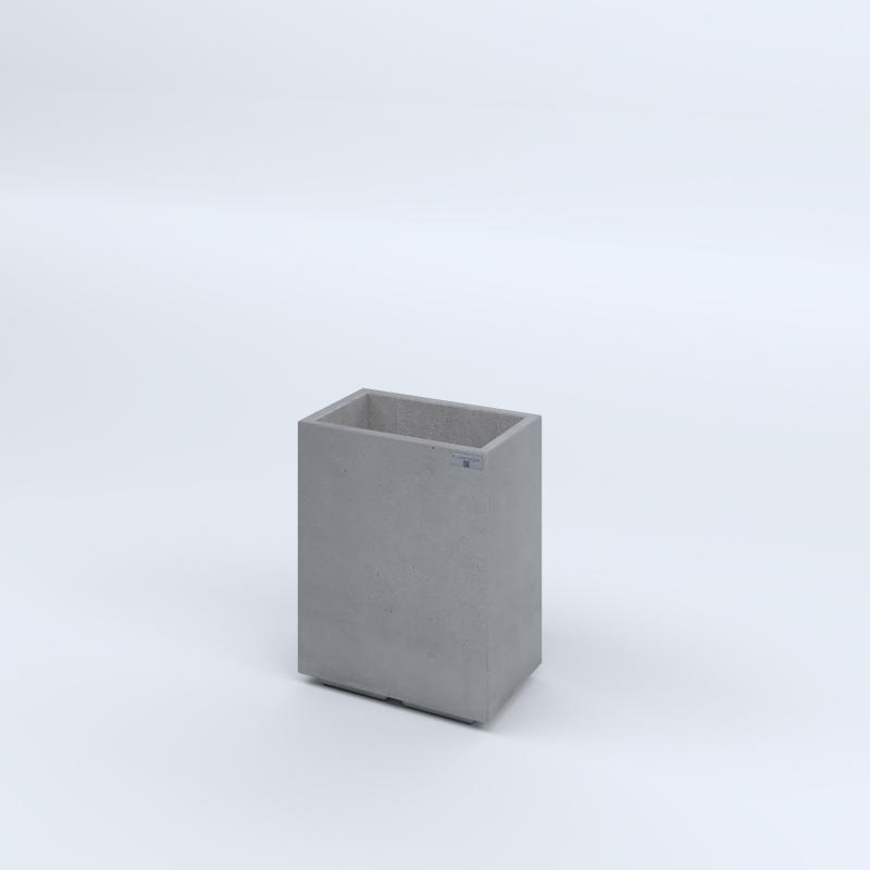 FIORIERE IN CEMENTO LISCE RETTANGOLARI PIEDINI ACQUASTOP CM40X25X50H GRIGIO