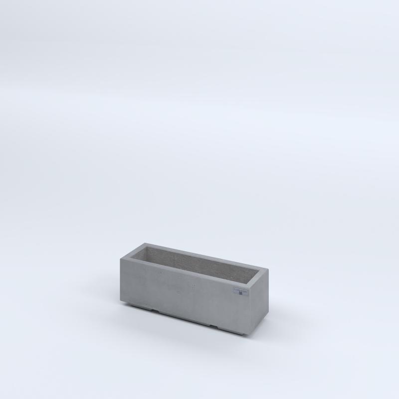 FIORIERE IN CEMENTO LISCE RETTANGOLARI PIEDINI ACQUASTOP CM60X20X20H GRIGIO