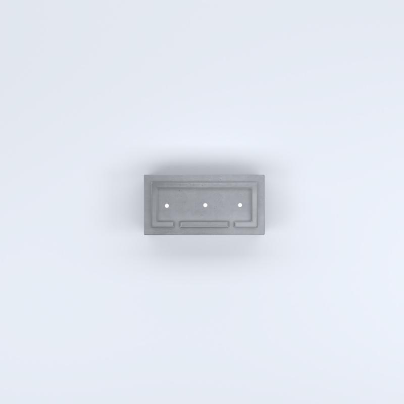 FIORIERE IN CEMENTO LISCE RETTANGOLARI PIEDINI ACQUASTOP CM60X30X40H GRIGIO