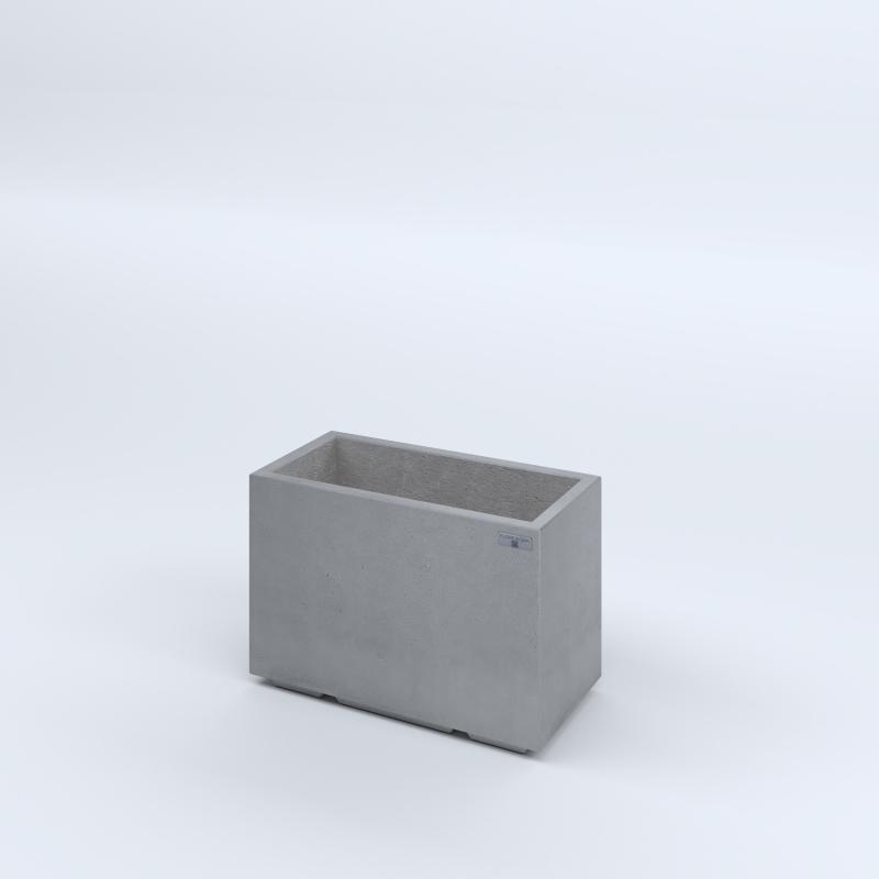 FIORIERE IN CEMENTO LISCE RETTANGOLARI PIEDINI ACQUASTOP CM60X30X40H GRIGIO