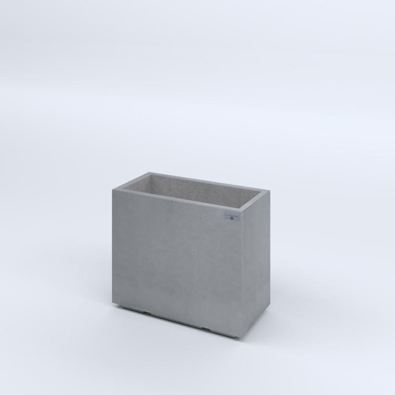 FIORIERE IN CEMENTO LISCE RETTANGOLARI PIEDINI ACQUASTOP CM60X30X50H GRIGIO