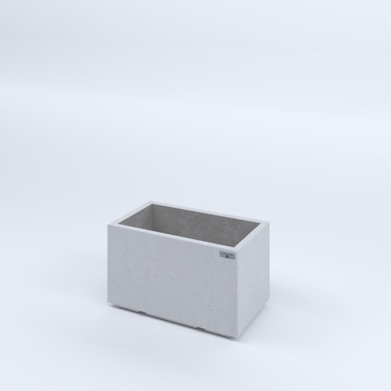 FIORIERE IN CEMENTO LISCE RETTANGOLARI PIEDINI ACQUASTOP CM60X35X35H BIANCO