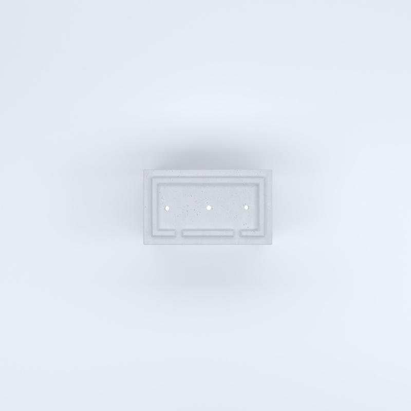 FIORIERE IN CEMENTO LISCE RETTANGOLARI PIEDINI ACQUASTOP CM60X35X50H BIANCO
