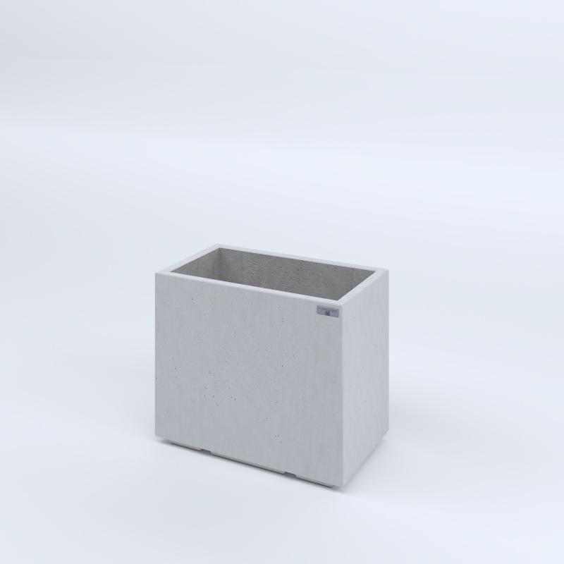 FIORIERE IN CEMENTO LISCE RETTANGOLARI PIEDINI ACQUASTOP CM60X35X50H BIANCO