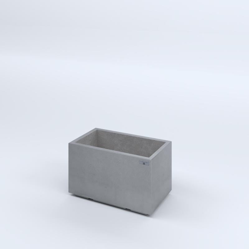 FIORIERE IN CEMENTO LISCE RETTANGOLARI PIEDINI ACQUASTOP CM60X35X35H GRIGIO
