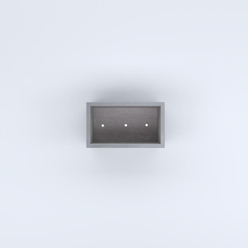FIORIERE IN CEMENTO LISCE RETTANGOLARI PIEDINI ACQUASTOP CM60X35X35H GRIGIO