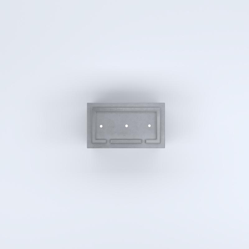 FIORIERE IN CEMENTO LISCE RETTANGOLARI PIEDINI ACQUASTOP CM60X35X40H GRIGIO