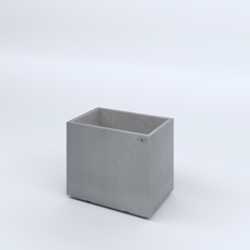 FIORIERE IN CEMENTO LISCE RETTANGOLARI PIEDINI ACQUASTOP CM60X40X50H GRIGIO