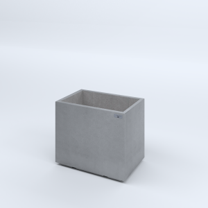FIORIERE IN CEMENTO LISCE RETTANGOLARI PIEDINI ACQUASTOP CM60X40X50H GRIGIO