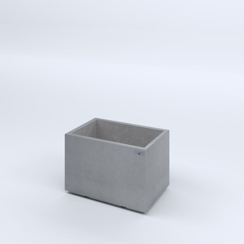 FIORIERE IN CEMENTO LISCE RETTANGOLARI PIEDINI ACQUASTOP CM60X40X40H GRIGIO