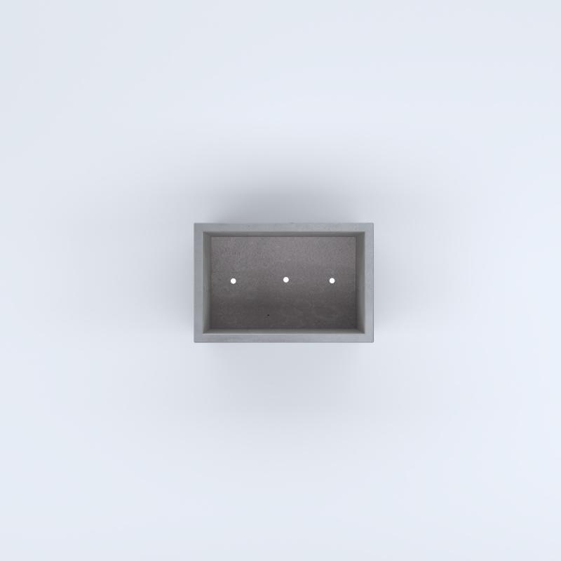 FIORIERE IN CEMENTO LISCE RETTANGOLARI PIEDINI ACQUASTOP CM60X40X40H GRIGIO