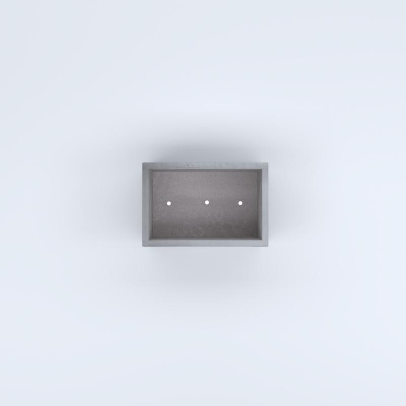 FIORIERE IN CEMENTO LISCE RETTANGOLARI PIEDINI ACQUASTOP CM60X40X30H GRIGIO