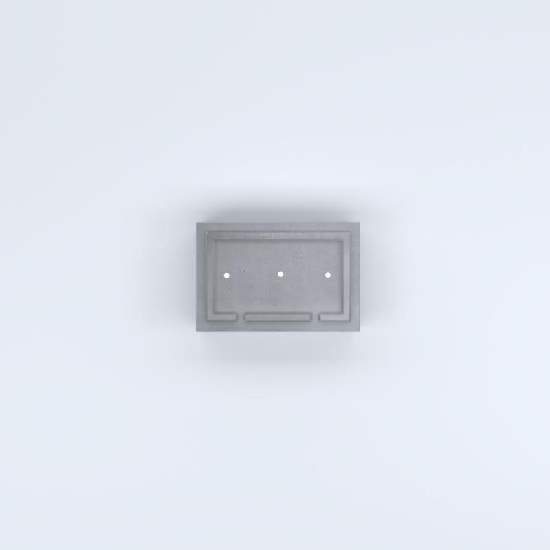 FIORIERE IN CEMENTO LISCE RETTANGOLARI PIEDINI ACQUASTOP CM60X40X20H GRIGIO