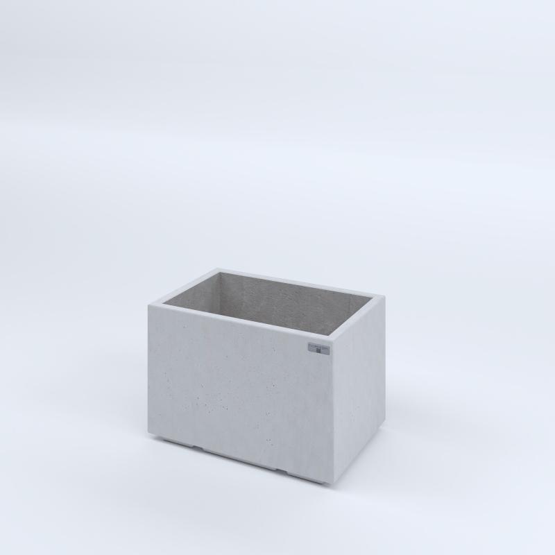 FIORIERE IN CEMENTO LISCE RETTANGOLARI PIEDINI ACQUASTOP CM60X40X40H BIANCO