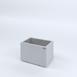 FIORIERE IN CEMENTO LISCE RETTANGOLARI PIEDINI ACQUASTOP CM60X40X40H BIANCO
