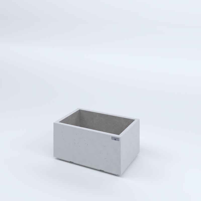 FIORIERE IN CEMENTO LISCE RETTANGOLARI PIEDINI ACQUASTOP CM60X40X30H BIANCO