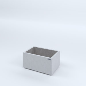 FIORIERE IN CEMENTO LISCE RETTANGOLARI PIEDINI ACQUASTOP CM60X40X30H BIANCO