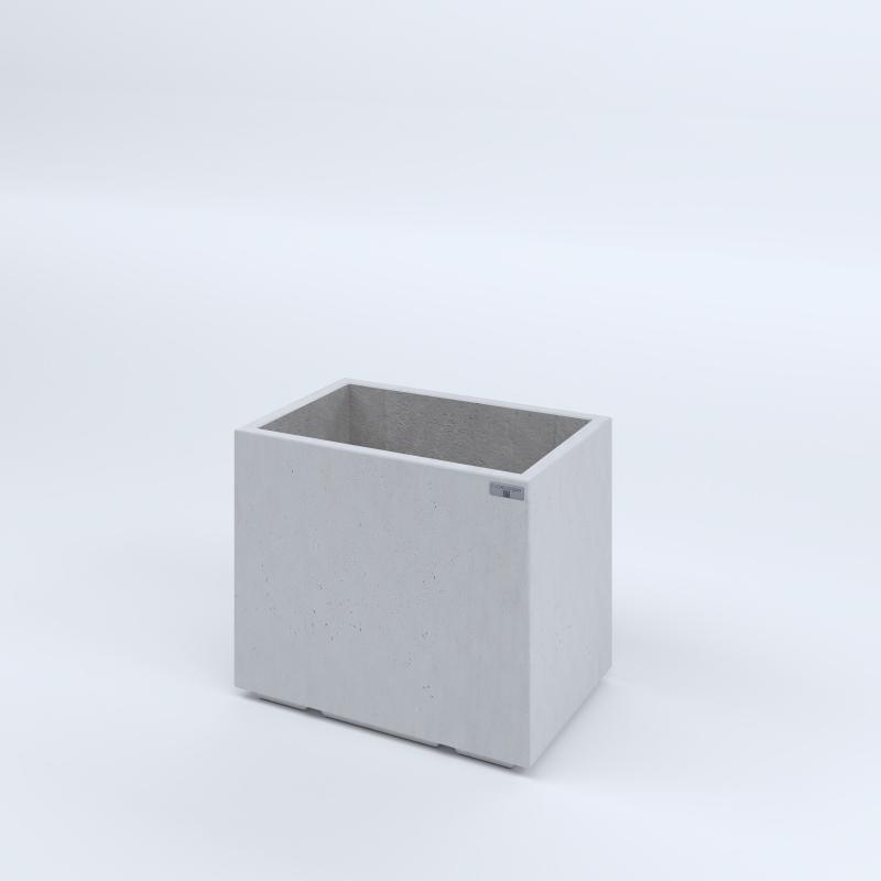 FIORIERE IN CEMENTO LISCE RETTANGOLARI PIEDINI ACQUASTOP CM60X40X50H BIANCO