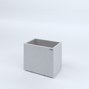 FIORIERE IN CEMENTO LISCE RETTANGOLARI PIEDINI ACQUASTOP CM60X40X50H BIANCO
