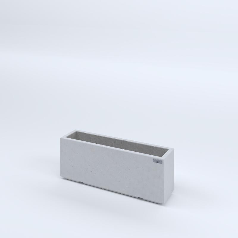 FIORIERE IN CEMENTO LISCE RETTANGOLARI PIEDINI ACQUASTOP CM80X20X30H BIANCO