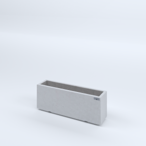 FIORIERE IN CEMENTO LISCE RETTANGOLARI PIEDINI ACQUASTOP CM80X20X30H BIANCO