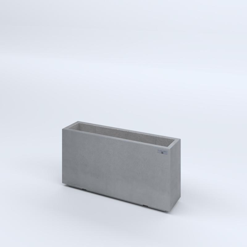 FIORIERE IN CEMENTO LISCE RETTANGOLARI PIEDINI ACQUASTOP CM80X20X40H GRIGIO