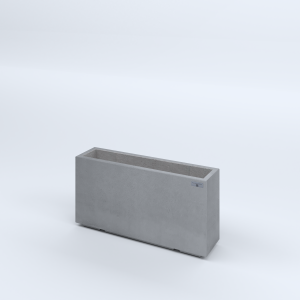 FIORIERE IN CEMENTO LISCE RETTANGOLARI PIEDINI ACQUASTOP CM80X20X40H GRIGIO