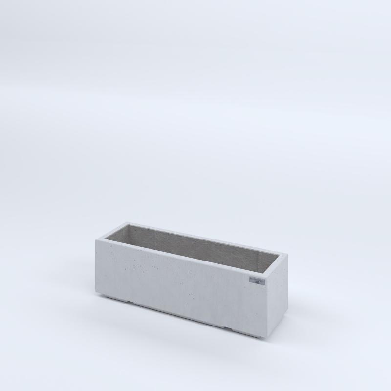 FIORIERE IN CEMENTO LISCE RETTANGOLARI PIEDINI ACQUASTOP CM80X25X25H BIANCO