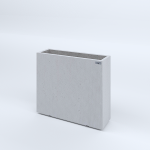 FIORIERE IN CEMENTO LISCE RETTANGOLARI PIEDINI ACQUASTOP CM80X25X70H BIANCO