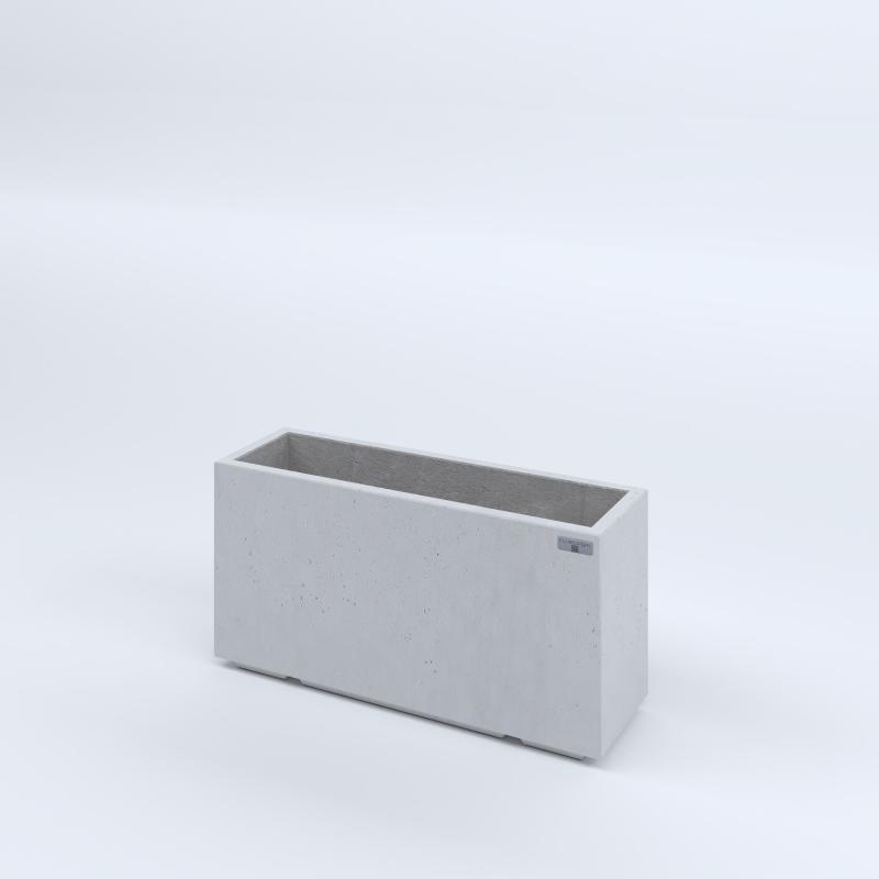 FIORIERE IN CEMENTO LISCE RETTANGOLARI PIEDINI ACQUASTOP CM80X25X40H BIANCO