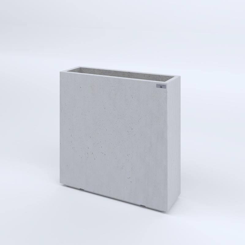 FIORIERE IN CEMENTO LISCE RETTANGOLARI PIEDINI ACQUASTOP CM80X25X80H BIANCO