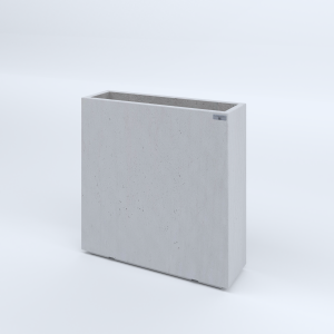 FIORIERE IN CEMENTO LISCE RETTANGOLARI PIEDINI ACQUASTOP CM80X25X80H BIANCO