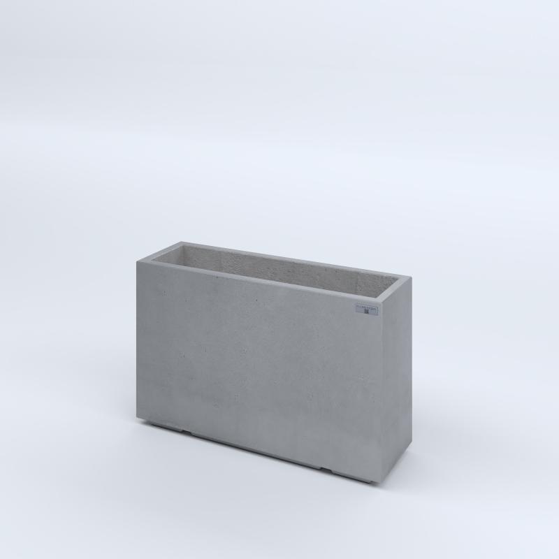 FIORIERE IN CEMENTO LISCE RETTANGOLARI PIEDINI ACQUASTOP CM80X25X50H GRIGIO