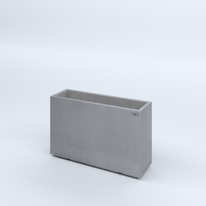 FIORIERE IN CEMENTO LISCE RETTANGOLARI PIEDINI ACQUASTOP CM80X25X50H GRIGIO
