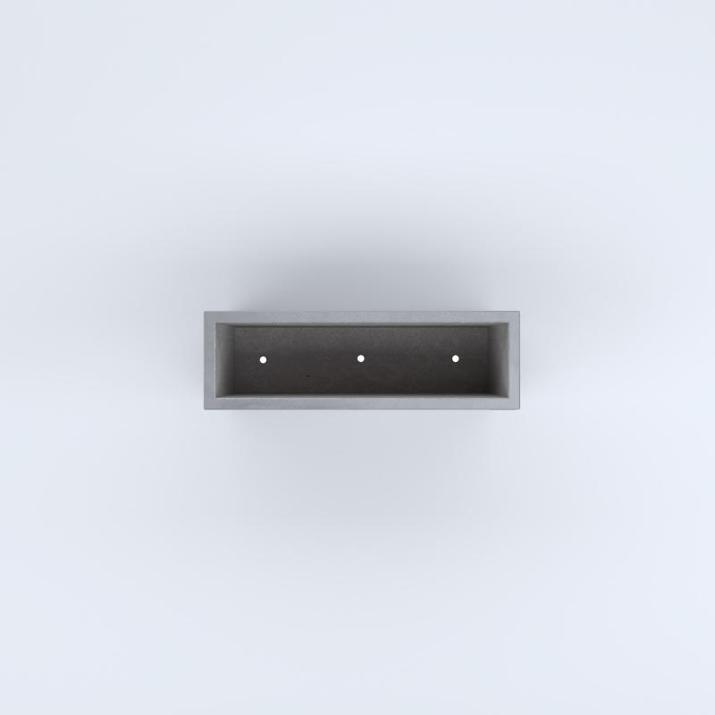 FIORIERE IN CEMENTO LISCE RETTANGOLARI PIEDINI ACQUASTOP CM80X25X50H GRIGIO